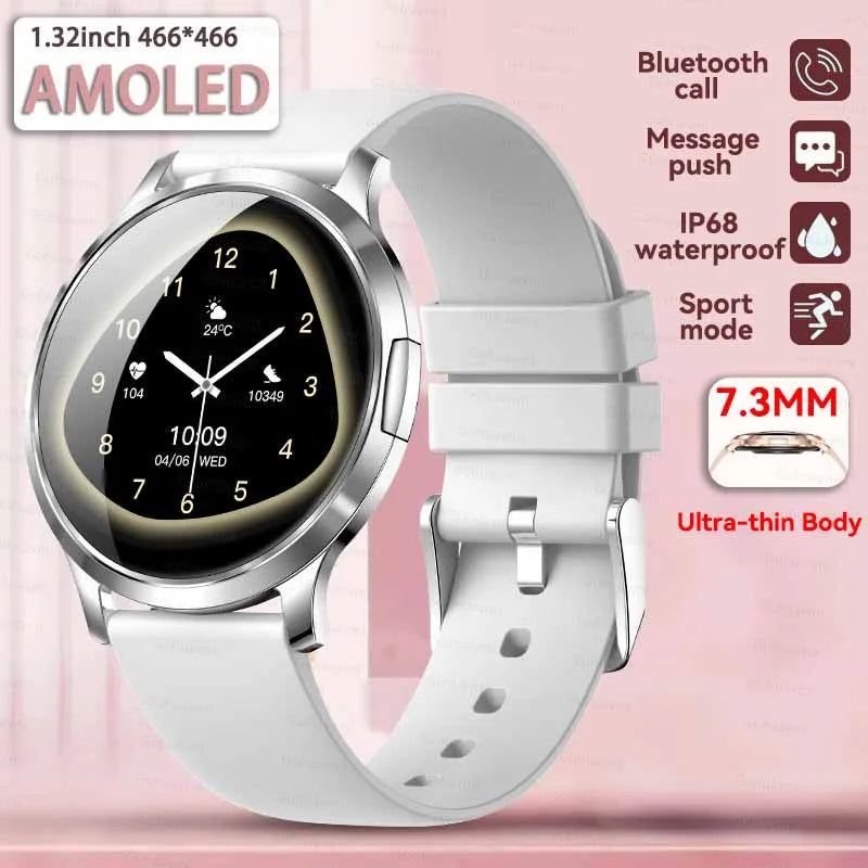 Women's Health Fashion Smart Watch 3D Curved HD Screen Heart rate Bluetooth call Sports Fitness Bracelet Light luxury SmartWatch