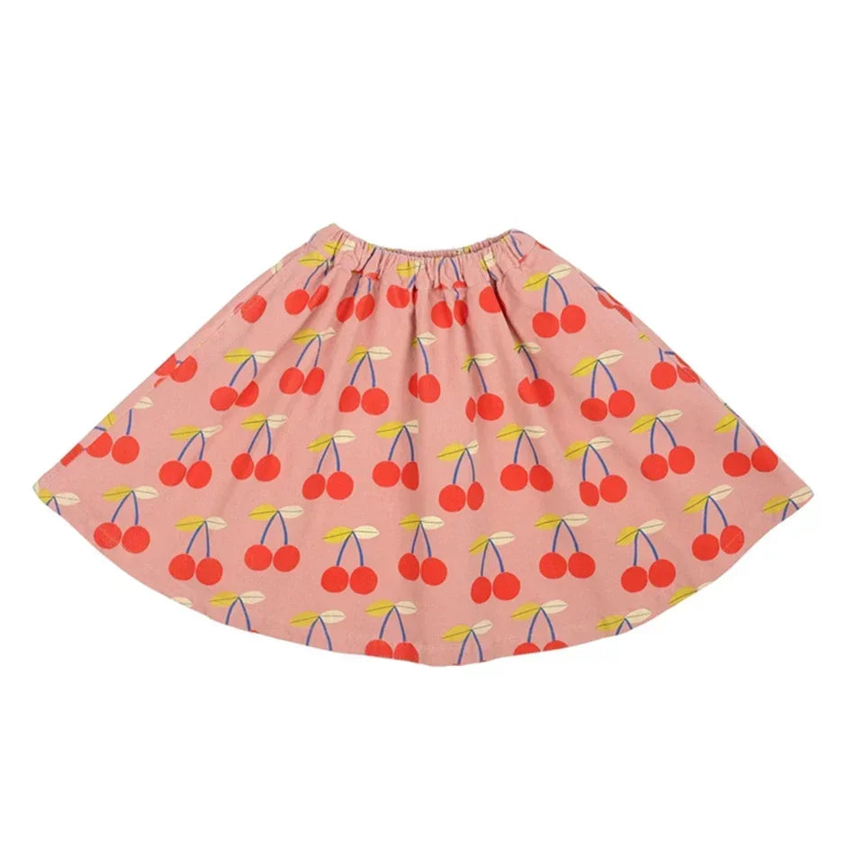 Winter Clothes Girl Tops And Skirts Suit Children Cherries Clothes Set Fashion Kid Pants Cotton Jacket Children Fashion Clothes
