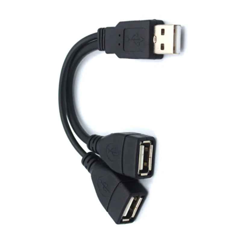 USB 2.0 Splitter Y Cable 1 Male to 2 Female Extension Cord Power Adapter Converter for PC Car Data Transmission Charging
