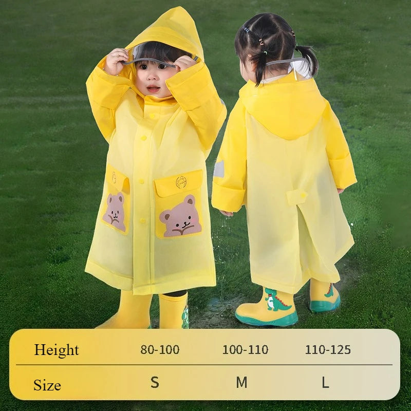Children's Raincoats for Boys and Girls Rainproof Suits for Kindergarten and School Kids Cartoon Reflection Raincoat Kids 1pcs