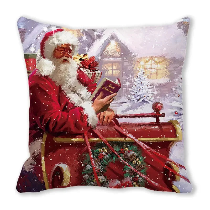 New Years Gifts Christmas Ornaments Pillow Cases Merry Home Decorations Cushion Covers