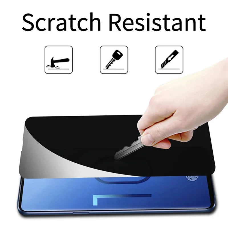 Privacy Screen Protector for Samsung Galaxy S25 S24 S23 Ultra Anti-spy Tempered Glass Fingerprint Unlock for Samsung S22 S21Plus