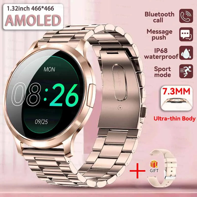 Women's Health Fashion Smart Watch 3D Curved HD Screen Heart rate Bluetooth call Sports Fitness Bracelet Light luxury SmartWatch