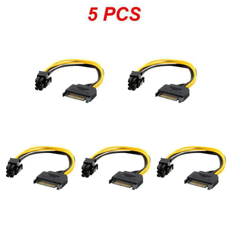 PCI Express 15 Pin to 6 Pin SATA Power Video Card Supply Adapter Cable 20cm