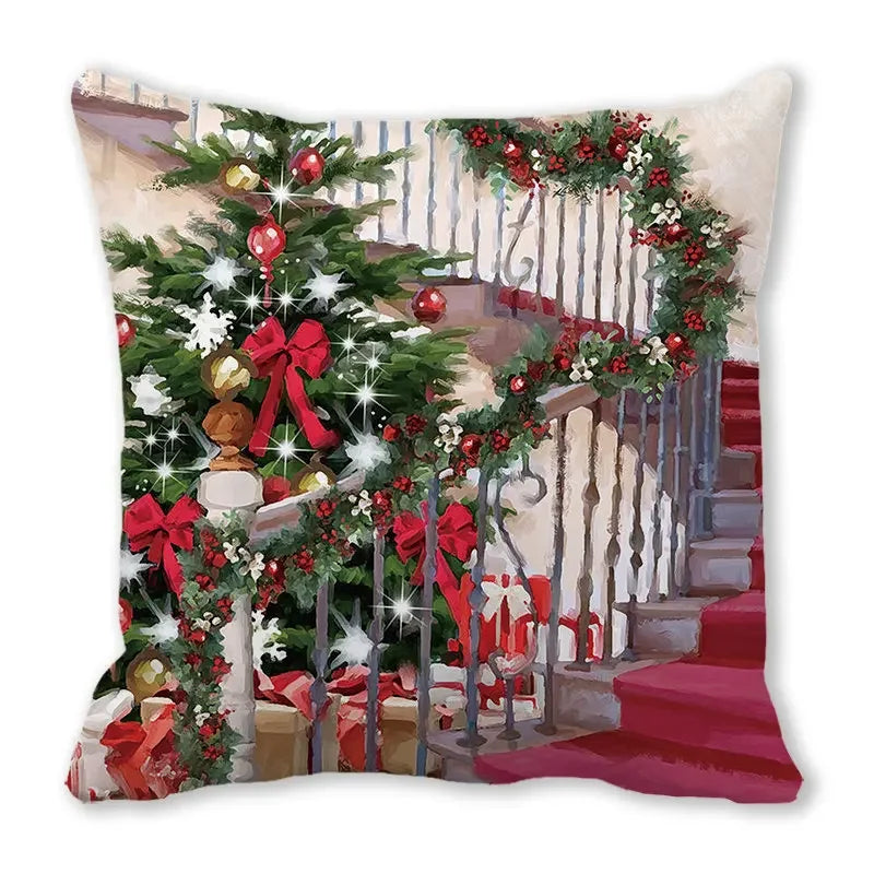 New Years Gifts Christmas Ornaments Pillow Cases Merry Home Decorations Cushion Covers