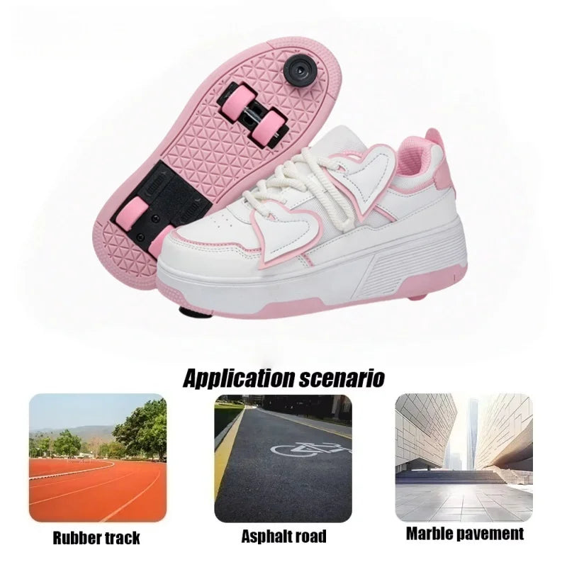 Roller Skate Shoes Kids Autumn Children Fashion Casual Sports Toy Gift Games Boys 4 Wheels Sneakers Girls Walking Boots