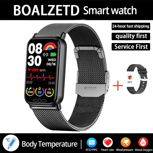 2025 New ECG+PPG Smart Watch Men Heart Rate Uric Acid Blood Fat Call Reminder Health Smartwatch Women Waterproof For Xiaomi IOS