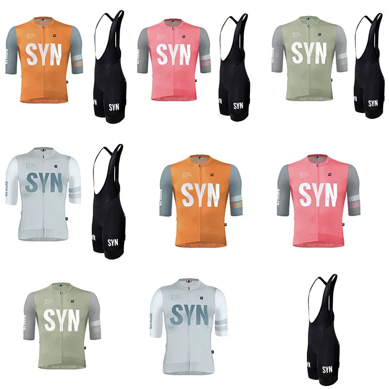 SYN Cycling jersey men's summer cycling set road cycling bib quick drying cycling suit breathable cycling shirt