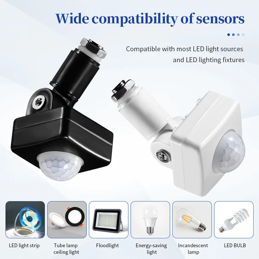 Motion Sensor 120° Replacement PIR Motion Detector for Home Adjustable Time & Detection Range for Floodlight LED Blub Celling