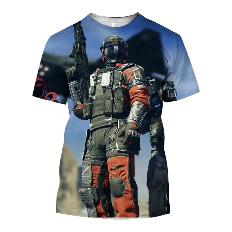 2024 Summer New Hot Call of Duty Game 3d Printed Men's T-shirt Fashion Casual Plus Size Loose Comfortable Breathable Top