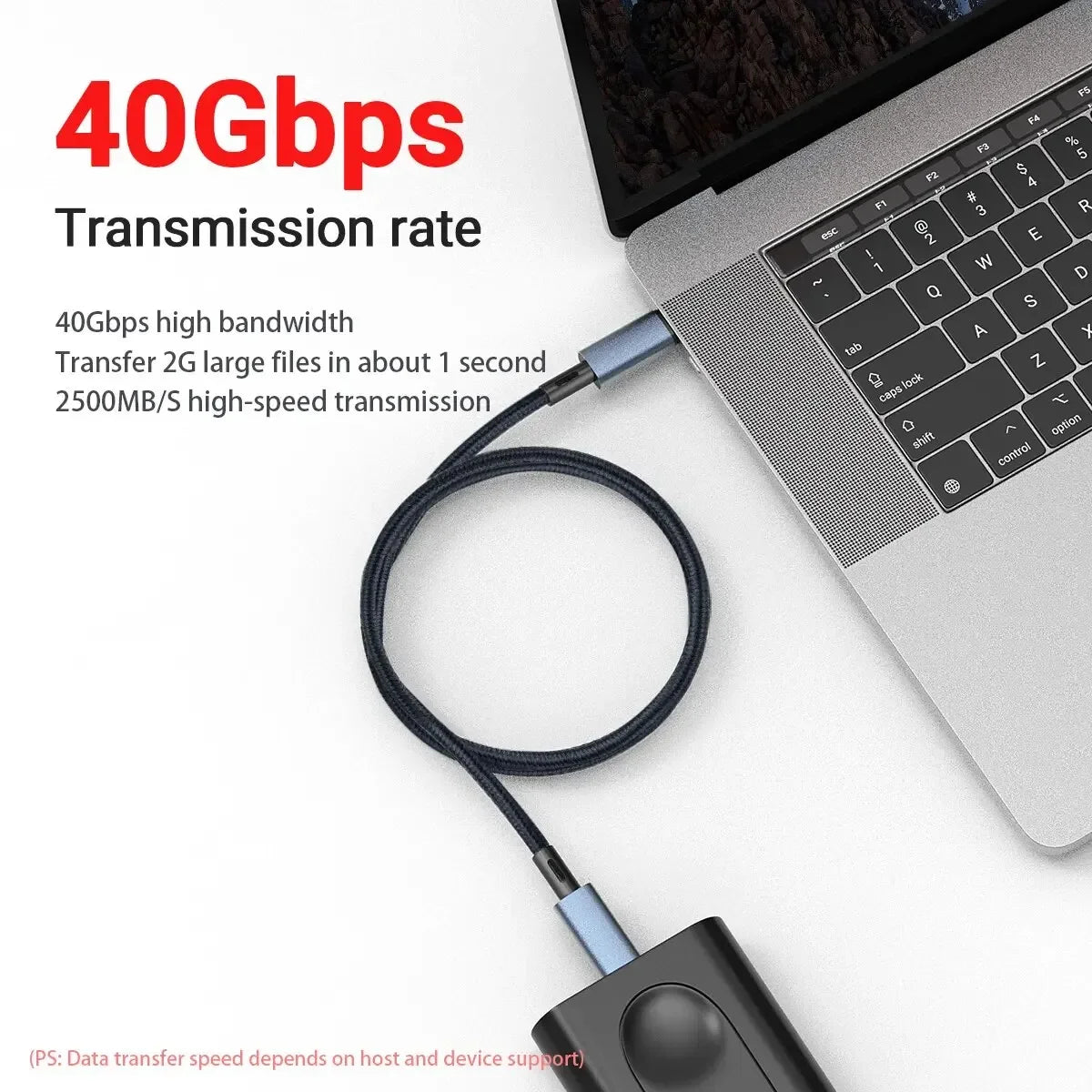 240W USB C to USB C Fast Charging Data Braided Cable with 8K Video Transfer & 40Gbps Speed For iPhone 16 Pro Macbook TV Laptop