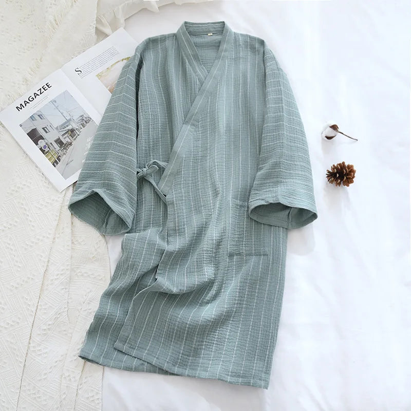 New Cotton Women Robe kimono pajamas Spring Summer Cozy gauze pajamas nightgown Dressing Female bathrobe Sleepwear long pijama