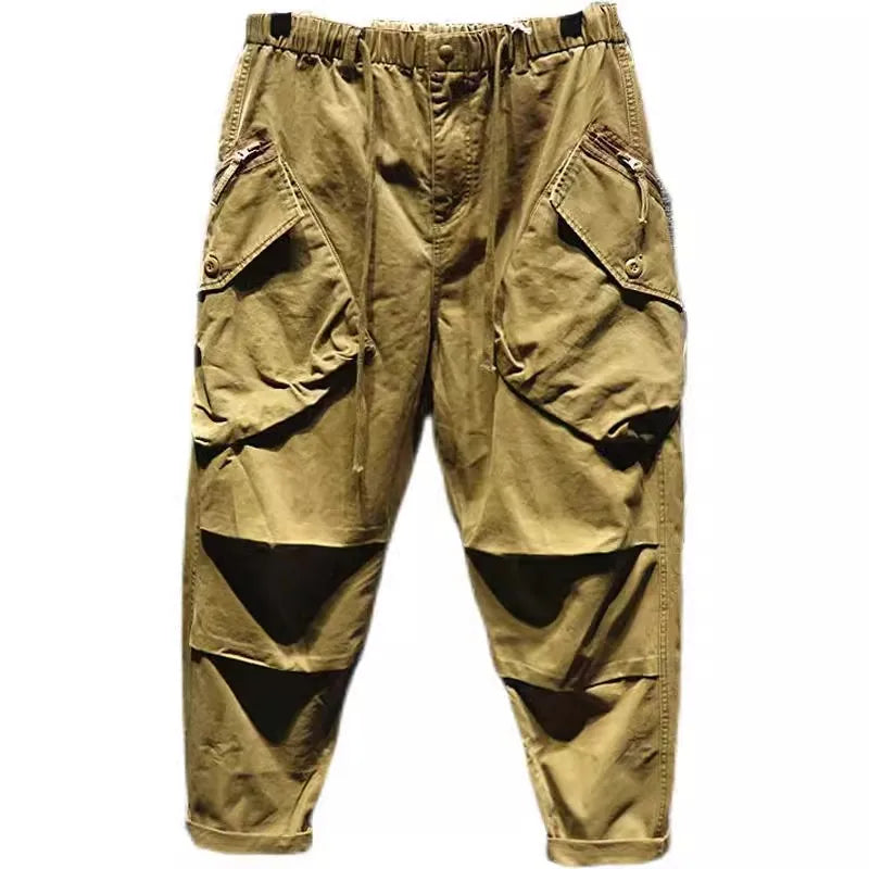 Retro American Men's Wear Resistant Tapered Loose Work Pants Casual Spring Autumn Youthful kets Long Pants Polyester Fiber