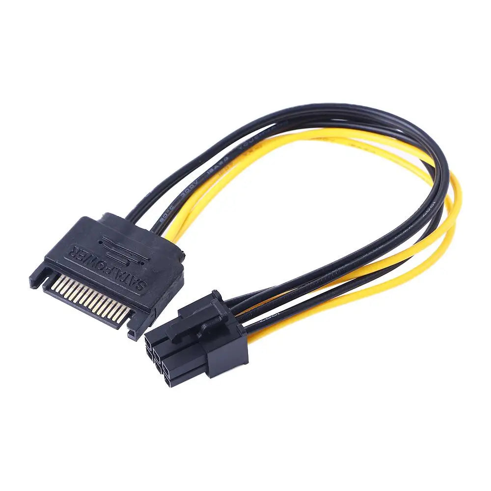 SATA To 6 Pin PCI Express 15 Pin To 6 Pin SATA Adapter Cable SATA Power Cable Graphics Card Power Cord Video Card Power Cable