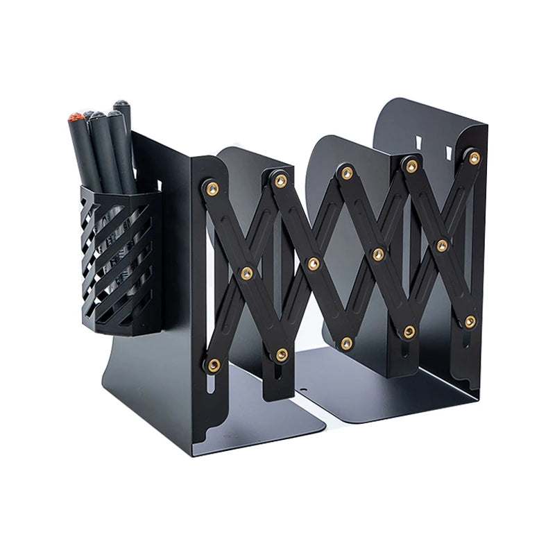 4 Color Telescopic Book Stand,Folding Bookshelf,Metal Book Stand Scalable Metal Bookends Desk Book Organizing, Student Supplies