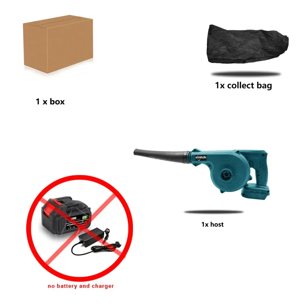 2 In 1 Cordless Electric Air Blower Vacuum Cleannig Blower Blowing & Suction Leaf Dust Collector For Makita 18V Battery