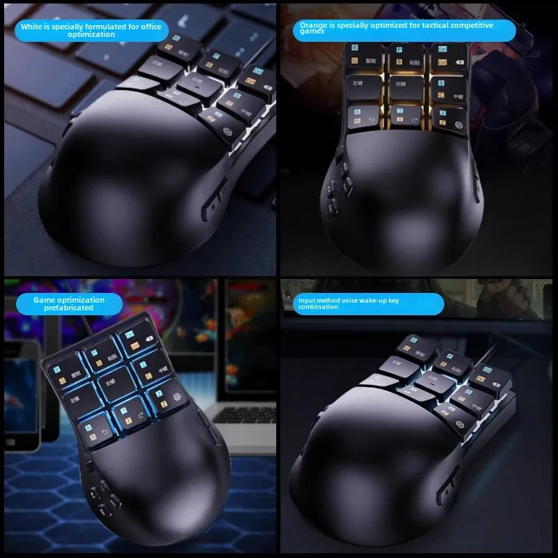 Wired Multi Button Mouse for Competitive Gaming Customized 9 Main Buttons and Side Scroll Wheel Design Professional Game Engine