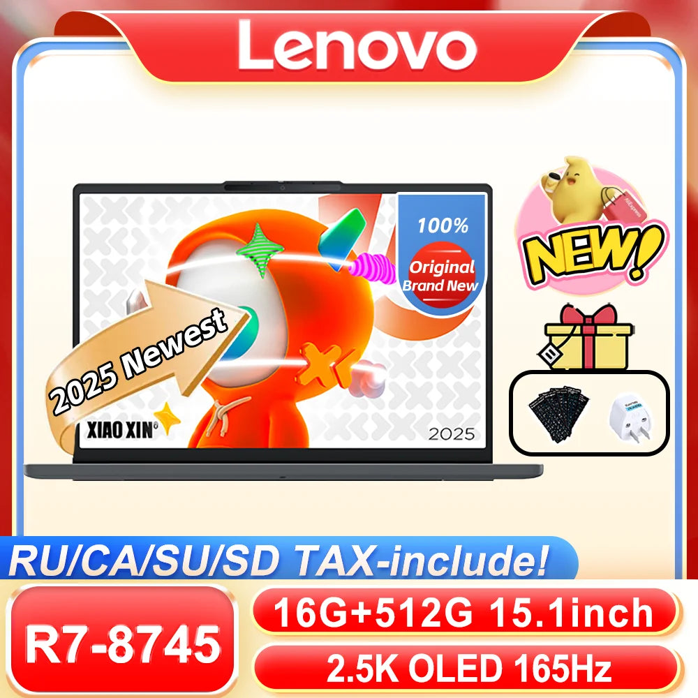 【2025 Xiaoxin】 Lenovo Xiaoxin 15 R7-8745HS/780M 16GB+512GB 15.1inch 2.5K OLED 165Hz Screen