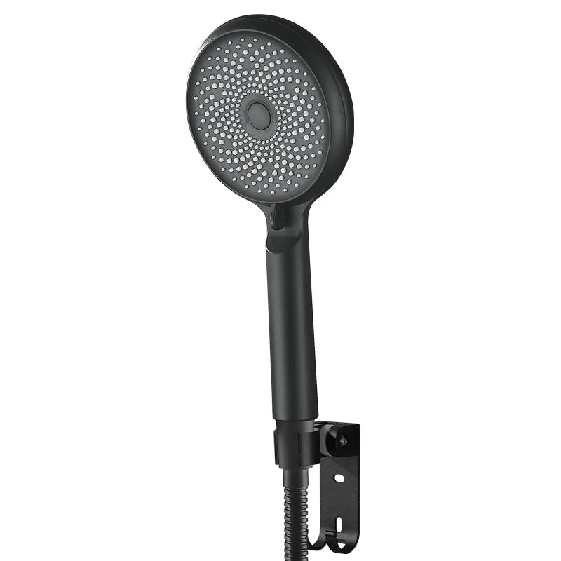 Shower Head 3 Mode Rainfall ABS Round High Pressure Turbo Spray Nozzle Adjustable Black Eco Shower Bathroom Accessories FR102
