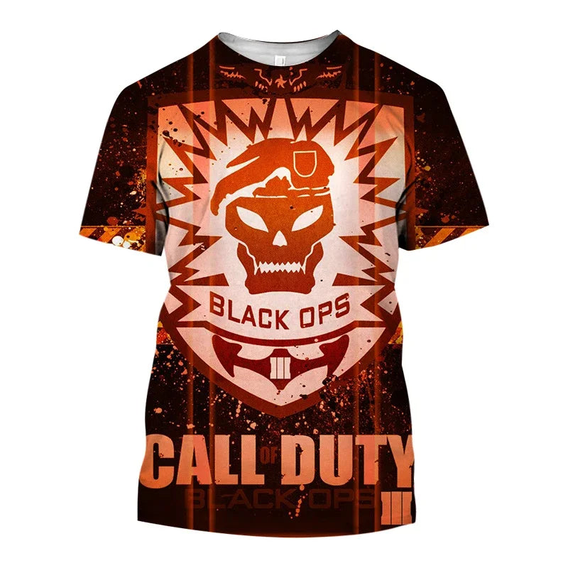 2024 Summer New Hot Call of Duty Game 3d Printed Men's T-shirt Fashion Casual Plus Size Loose Comfortable Breathable Top