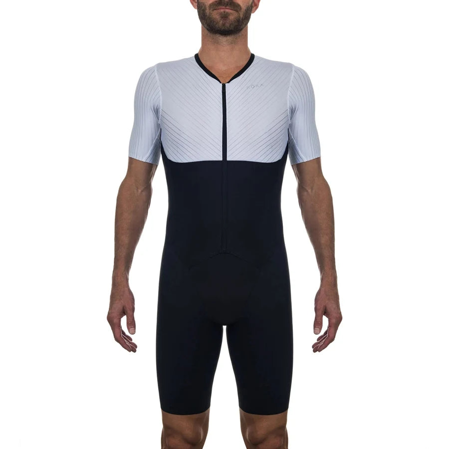 ROKA Triathlon Suit Men Short Sleeve Cycling Jersey Jumpsuit Triathlon Speedsuit Trisuit Ciclismo Hombre Ropa Running Clothing