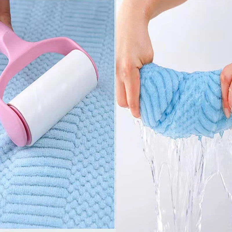 Two-piece High Density Coral Velvet Towel Bath Towel Mother Set Thickened Absorbent Soft Gift Home Towels Bathroom