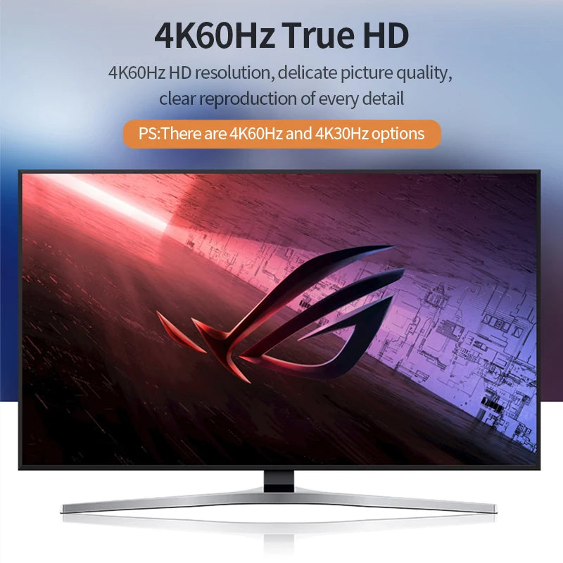4K@60Hz HD to DisplayPort Unidirectional Adapter with USB Power Cord HDMI-compatible to DP Cable for PC Computer Game Monitor