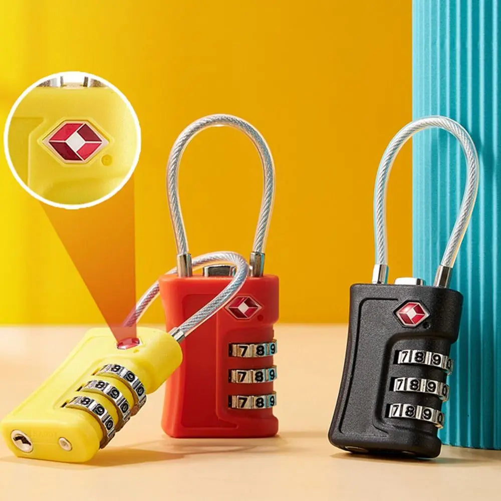 New Anti-Theft TSA Customs Code Lock Luggage Password Contrast Color Padlock 3 Digit Combination Cabinet Lock Security Tool