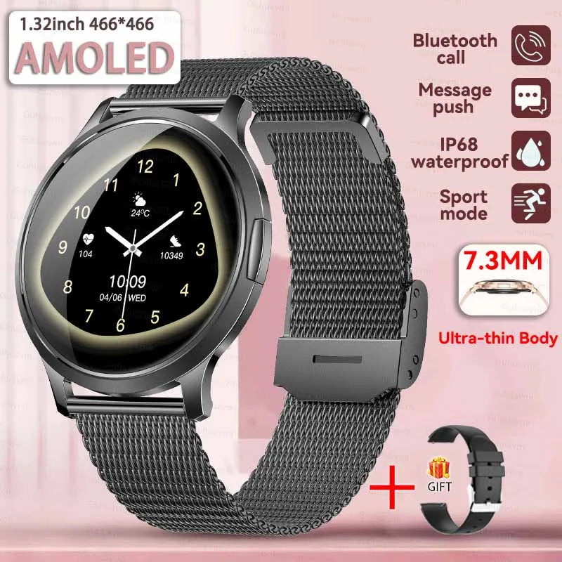 Women's Health Fashion Smart Watch 3D Curved HD Screen Heart rate Bluetooth call Sports Fitness Bracelet Light luxury SmartWatch