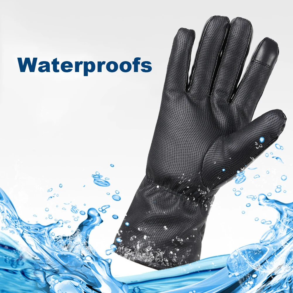 Rechargeable Heated Gloves 3 Temperature Levels Heating Gloves Battery Powered Heating Gloves for Outdoor Cycling Skiing Hiking