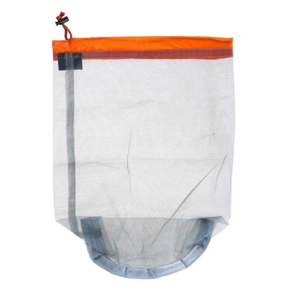 Outdoor Bag Ultralight Mesh Stuff Sack Camping Sports Drawstring Storage Bag Hiking Tools Climbing Drawstring Bolsa