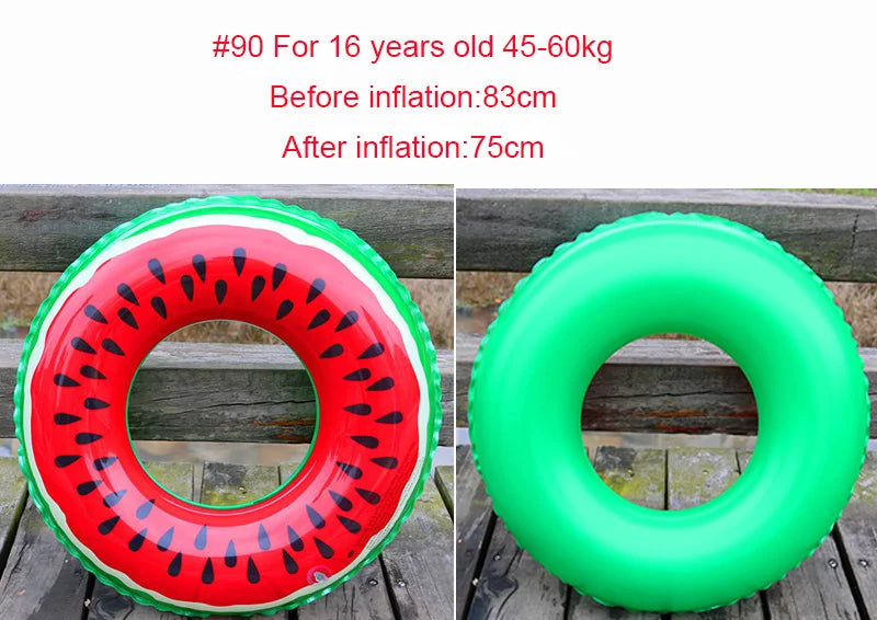 Rooxin Watermelon Pool Floats for Adult Kids Inflatable Circle Swimming Ring Floating Seat Summer Beach Party Pool Toys