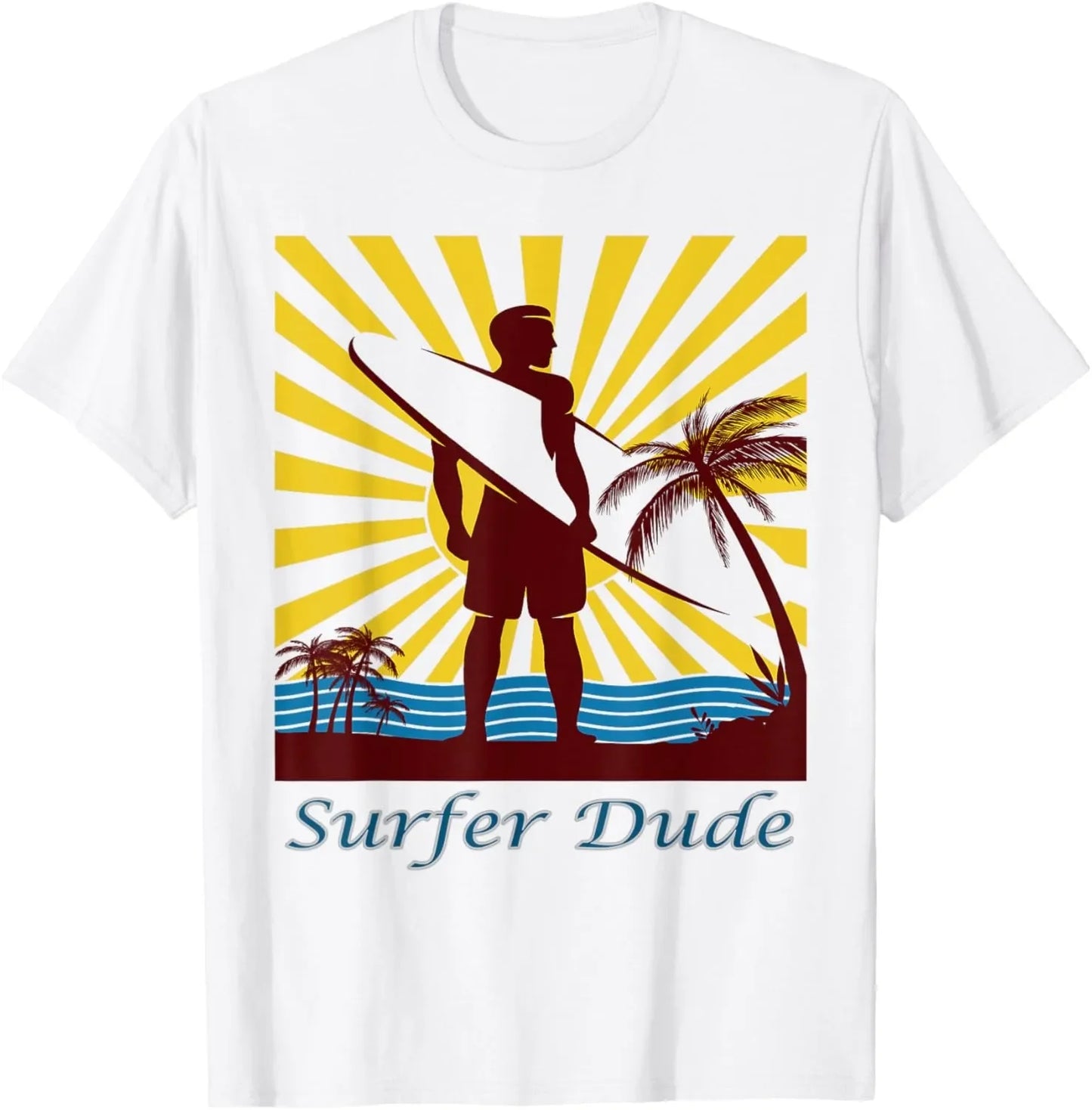 Surfing Apparel - Surfer Surf T-Shirt Men Clothing Tops Streetwear Graphic T Shirts Camisetas Vintage T Shirt Ropa Hombre