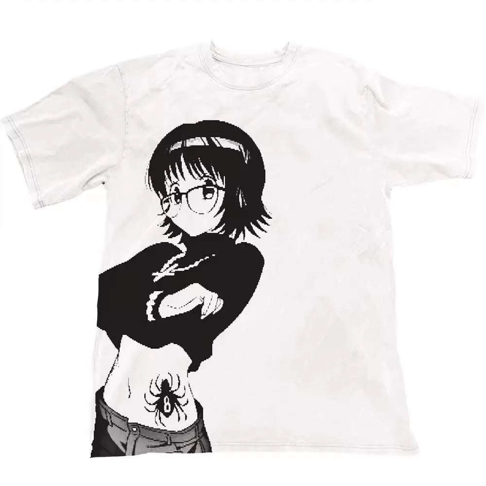 2025 Ropa Mujer Japanese T Shirts Women's Clothing Cute Print White Tees Casual Fashion Summer Camisetas Oversized Tshirts Tops