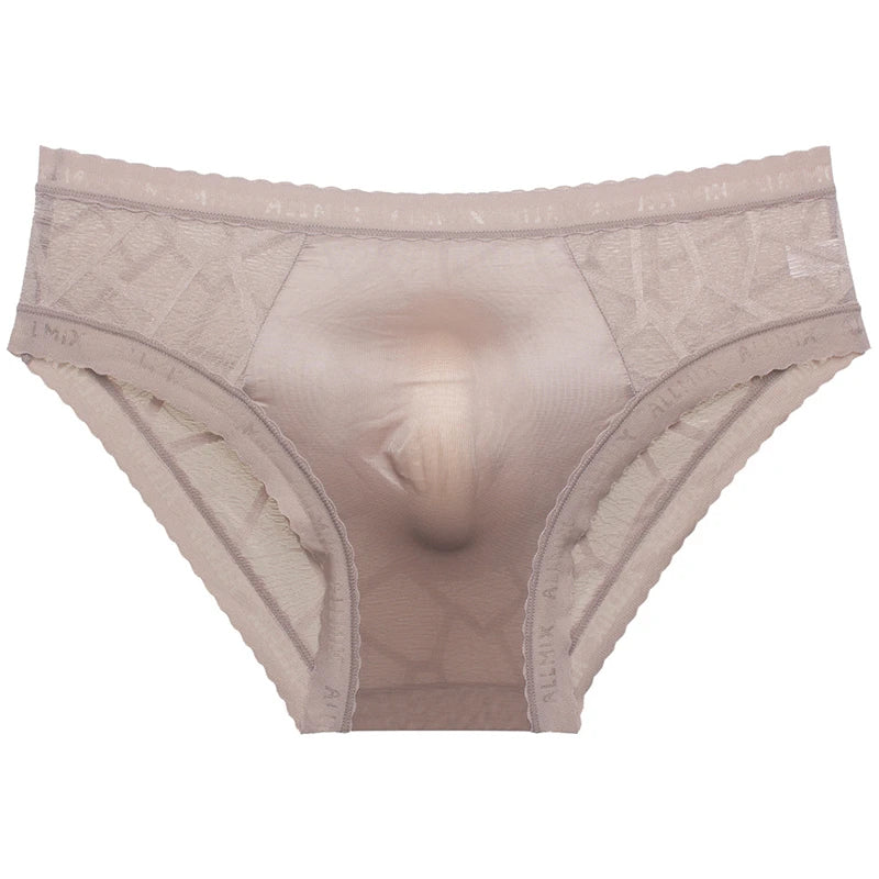 Ropa interior hombre 3D letter sissy gay calzoncillos hombres U convex sexy tоy mens sexy underwear ice silk lace thin calcinha