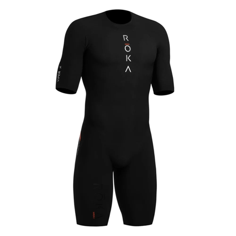 ROKA Triathlon Suit Men Short Sleeve Cycling Jersey Jumpsuit Triathlon Speedsuit Trisuit Ciclismo Hombre Ropa Running Clothing