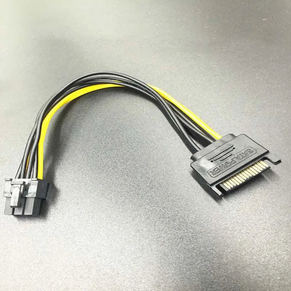 Cable Male to Female 15 Pin To 6 Pin SATA Power Cable Video Card Power Cable Graphics Card Power Cord SATA Adapter Cable