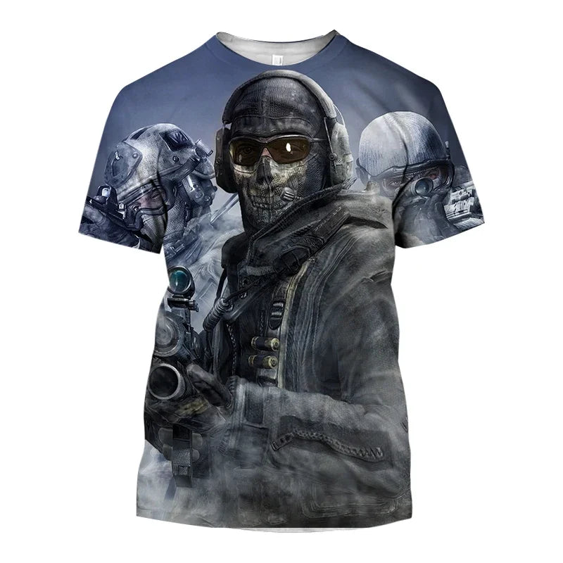 2024 Summer New Hot Call of Duty Game 3d Printed Men's T-shirt Fashion Casual Plus Size Loose Comfortable Breathable Top