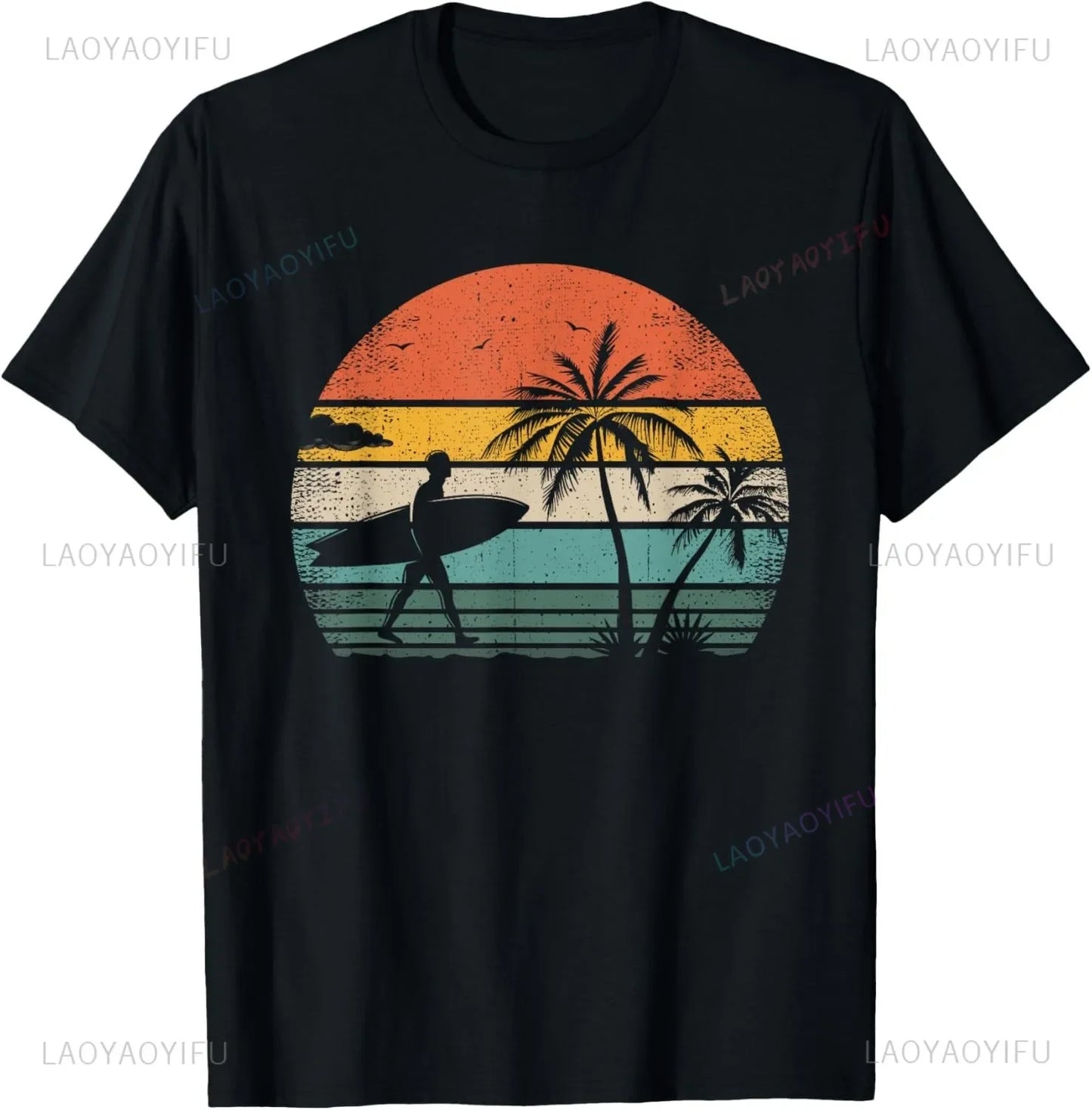 Surfing Apparel - Surfer Surf T-Shirt Men Clothing Tops Streetwear Graphic T Shirts Camisetas Vintage T Shirt Ropa Hombre