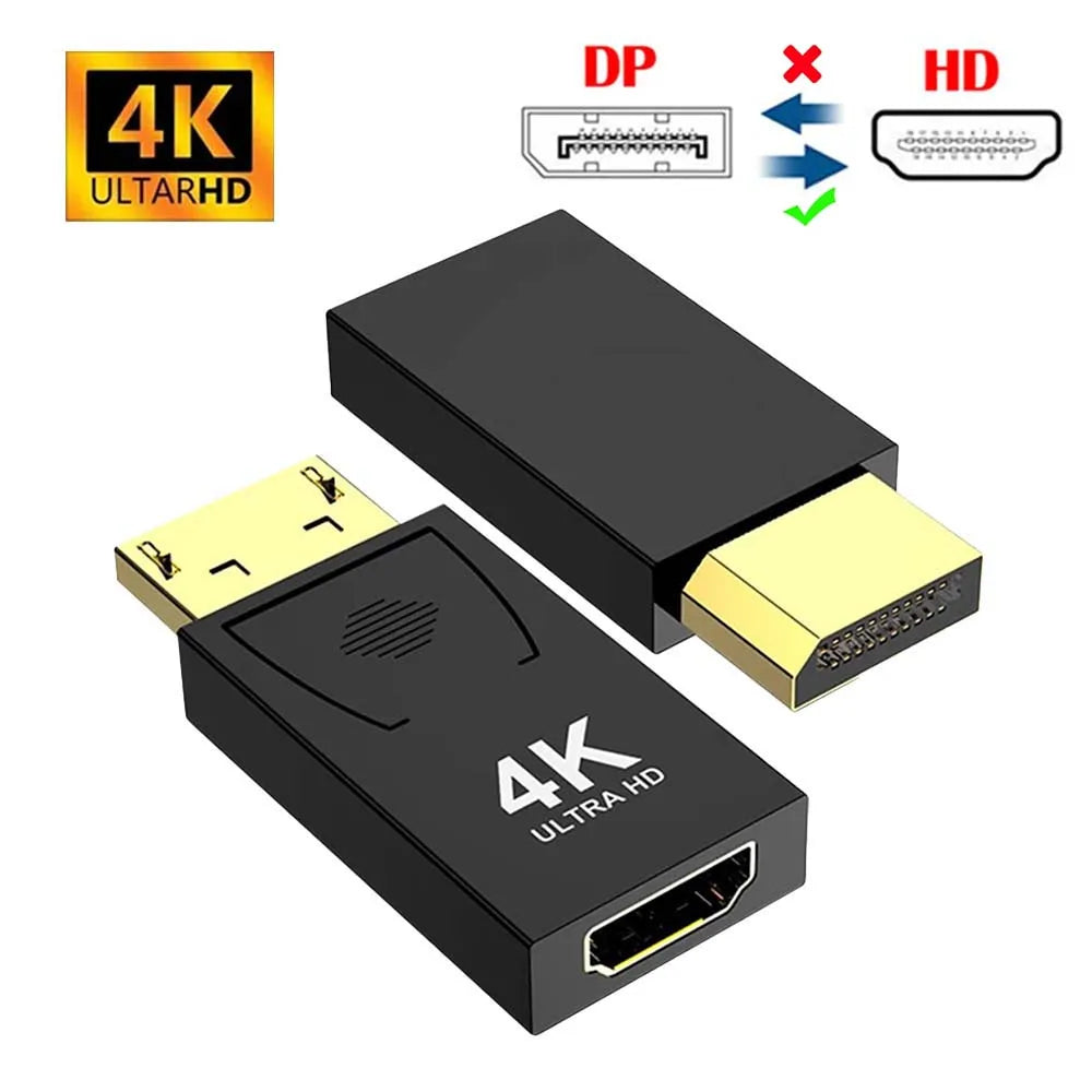 4K DisplayPort to HDMI DP to HDMI Display Converter 4K@60Hz DP to HDTV Male to Female Unidirectional Adapter for Dell, Lenovo、PC