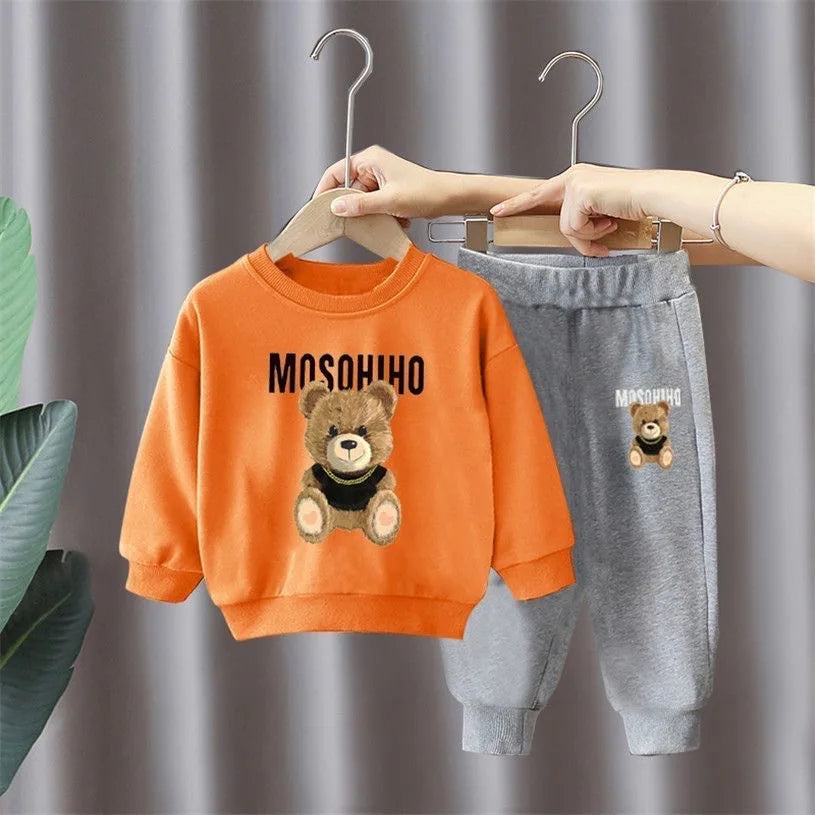 Children's Clothing Boy Sets Spring Autumn Mother Kids Girls Outfits Suits Baby Cute Sports Hoodie Trousers 2pcs Toddler Clothes