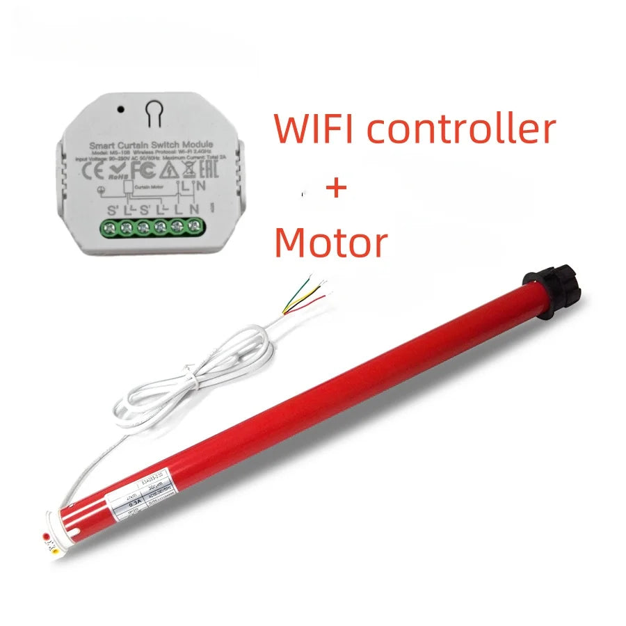 Automatic Electric Roller Curtain Motor for 38mm Tube Blinds Shutter Control by Switch Suit for 100V to 240V