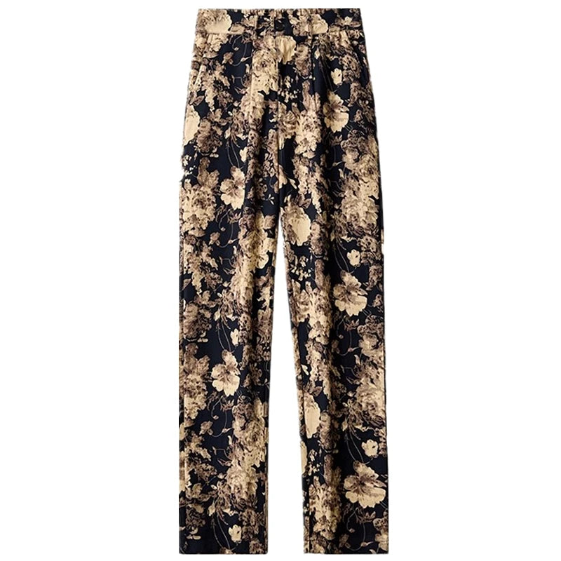 Red Men's Printed Suit Pants, Fashion Casual Trousers, Black Nostalgic Style Pantalones Hombre M-5XL Cotton Pant