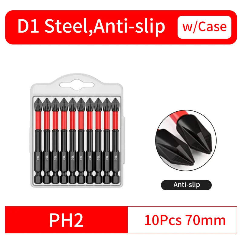 Anti-Slip and Shock-Proof Bits Screwdriver Bits,High Hardness Strong Magnetic 25/50/65/70/90/150mm PH2 Screwdriver Set