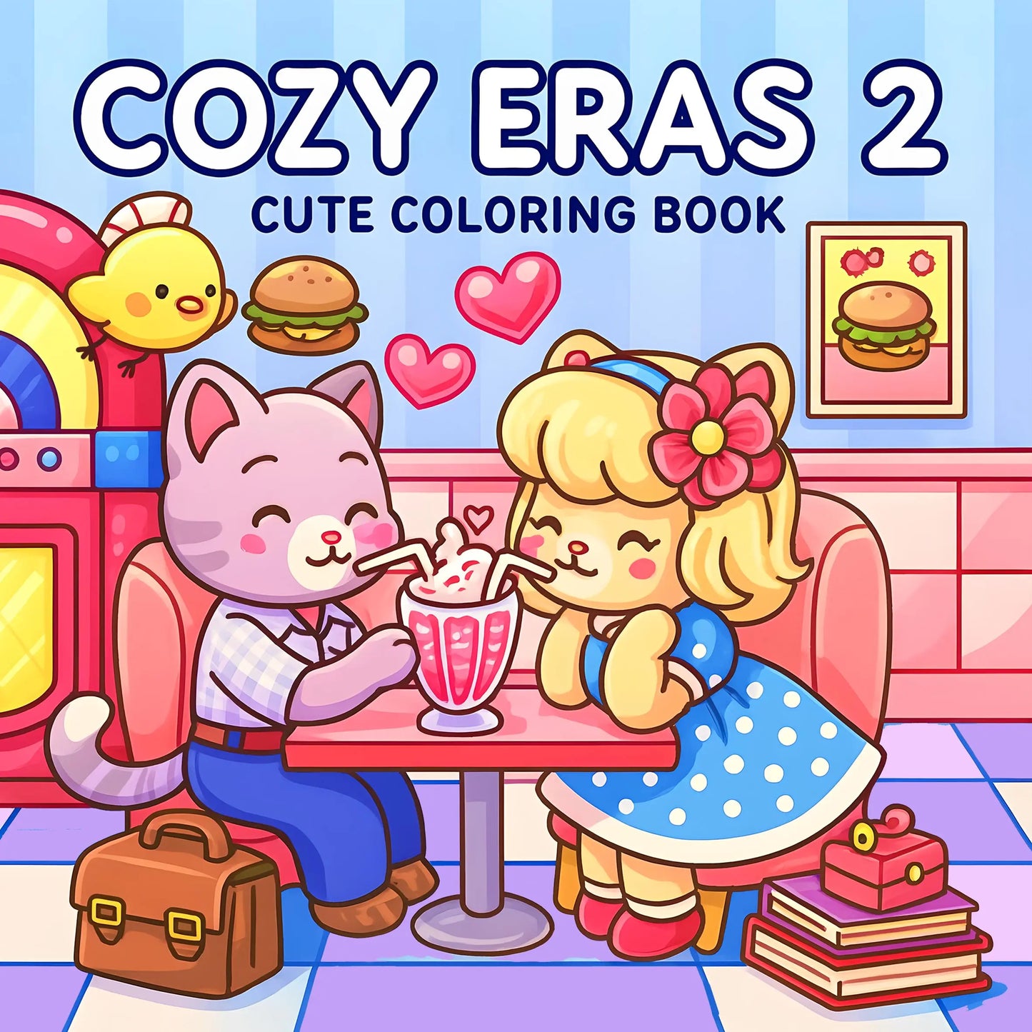 COZY ERAS 2 Bold-easy Patterns Coloring Book for Adults Cute Drawing Book Perfect Gift for Party and Birthday