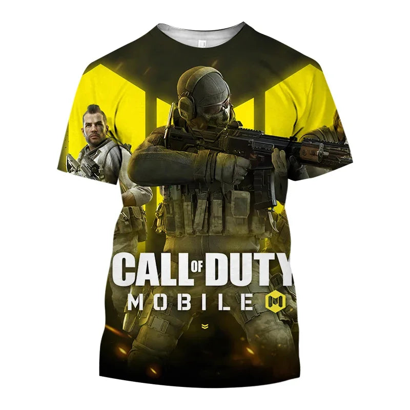 2024 Summer New Hot Call of Duty Game 3d Printed Men's T-shirt Fashion Casual Plus Size Loose Comfortable Breathable Top