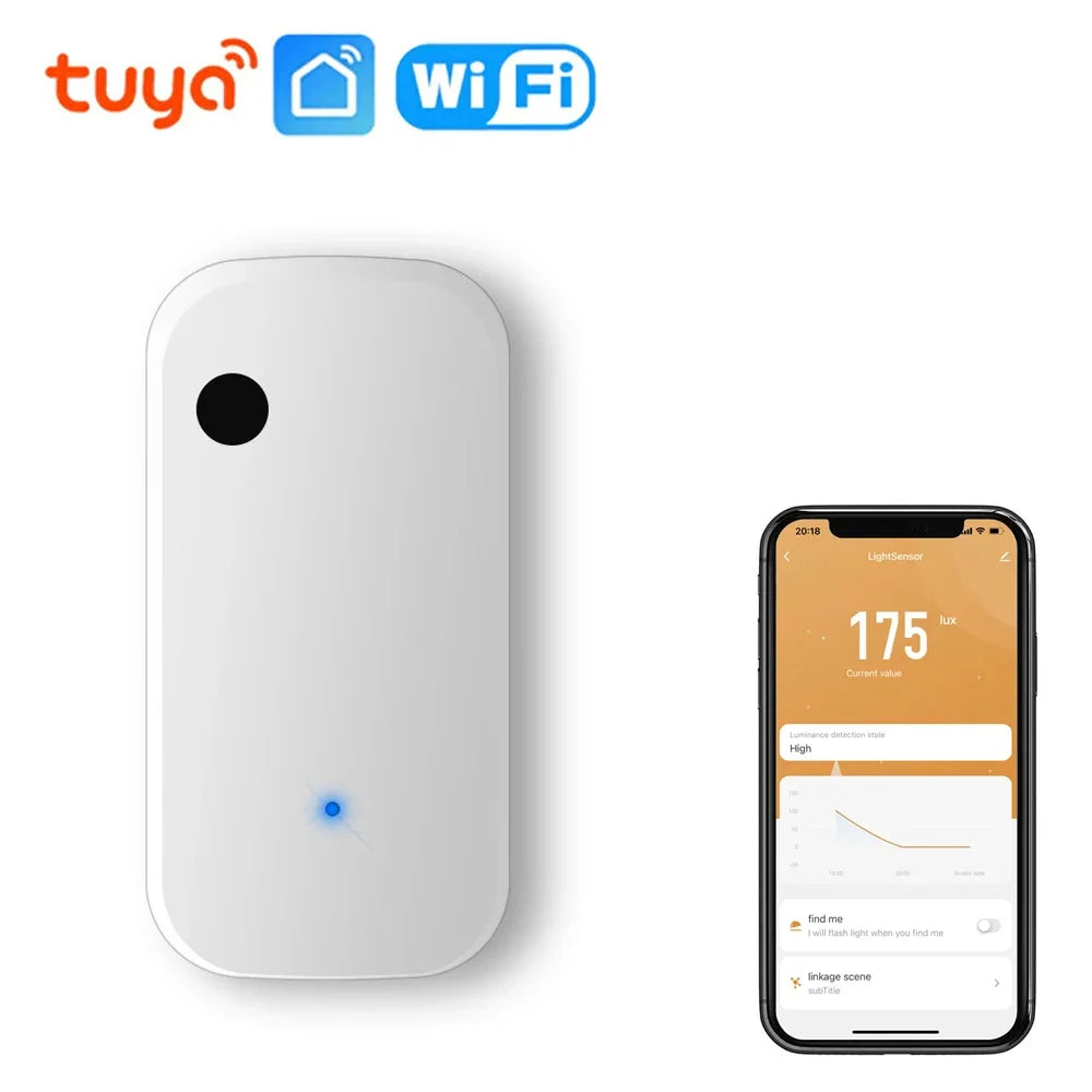 Tuya ZigBee WiFi Light Sensor Smart Home Illumination Sensor APP Linkage Control Brightness Detector Illumination Automation
