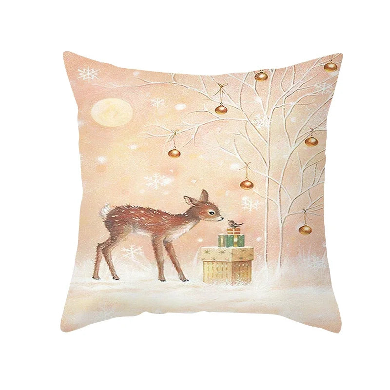 New Years Gifts Christmas Ornaments Pillow Cases Merry Home Decorations Cushion Covers