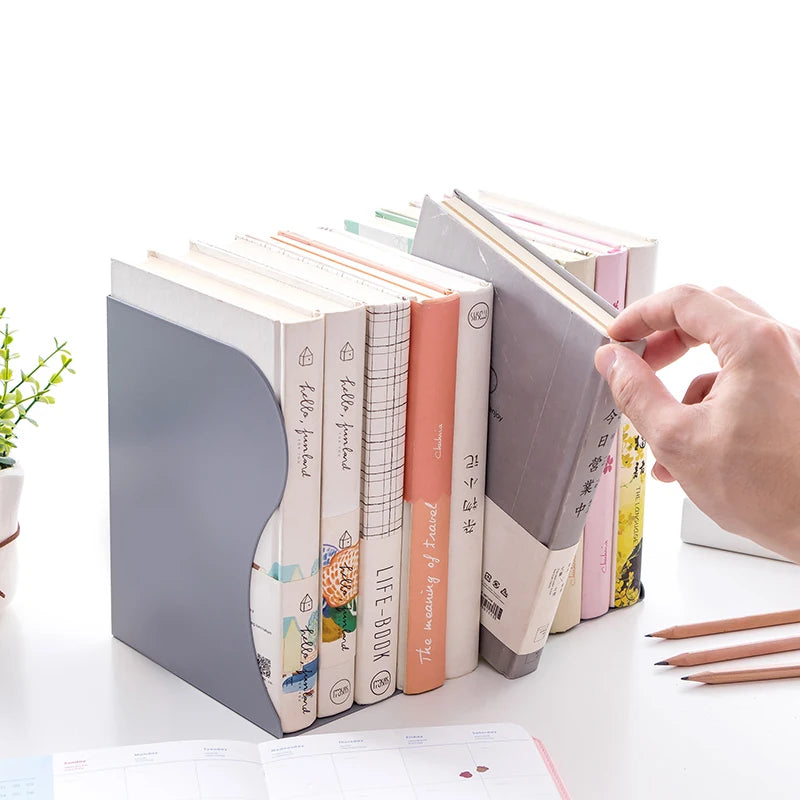 4 Color Telescopic Book Stand,Folding Bookshelf,Metal Book Stand Scalable Metal Bookends Desk Book Organizing, Student Supplies
