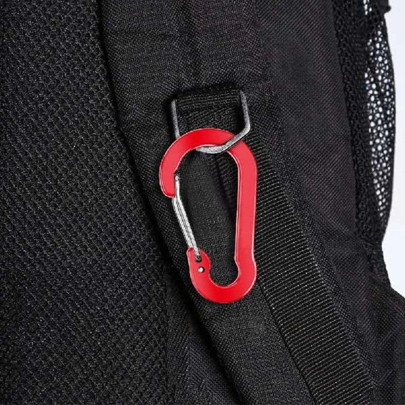10PCS Multifunctional Stainless Steel Carabiner Key Chain for Outdoor Camping Climbing Buckle Hook Fishing Accessories